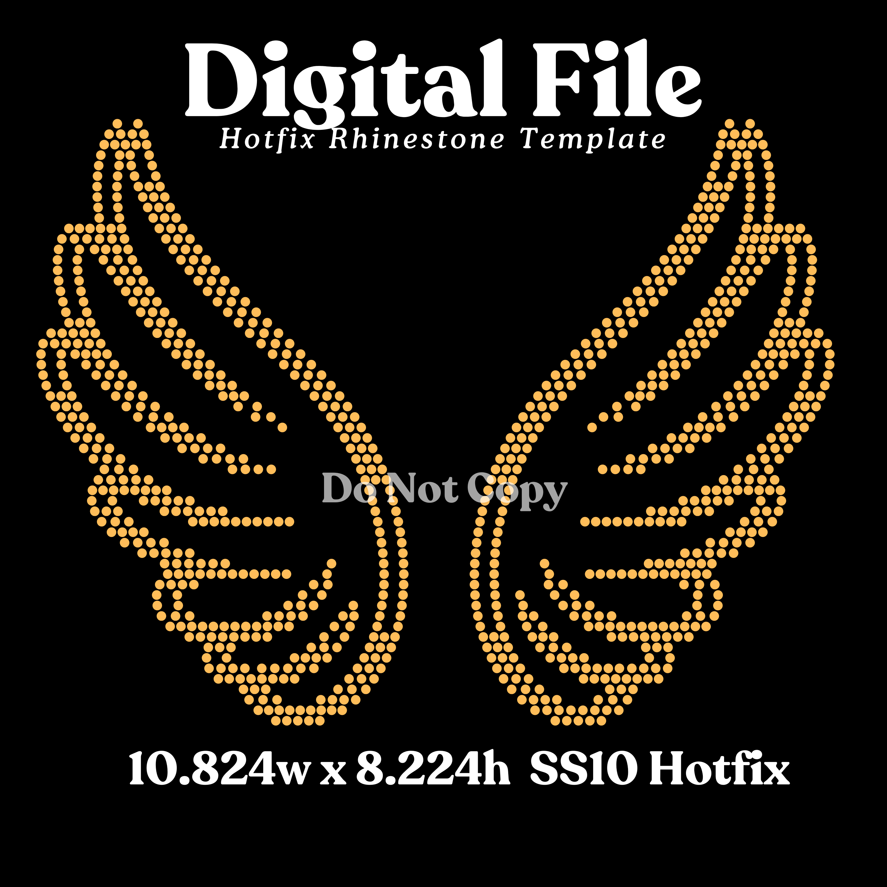 Angel Wings Rhinestone Template (Digital Download)