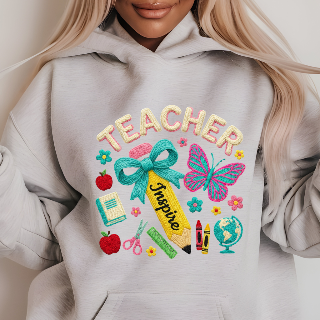 Faux Yarn Teacher Inspire DTF