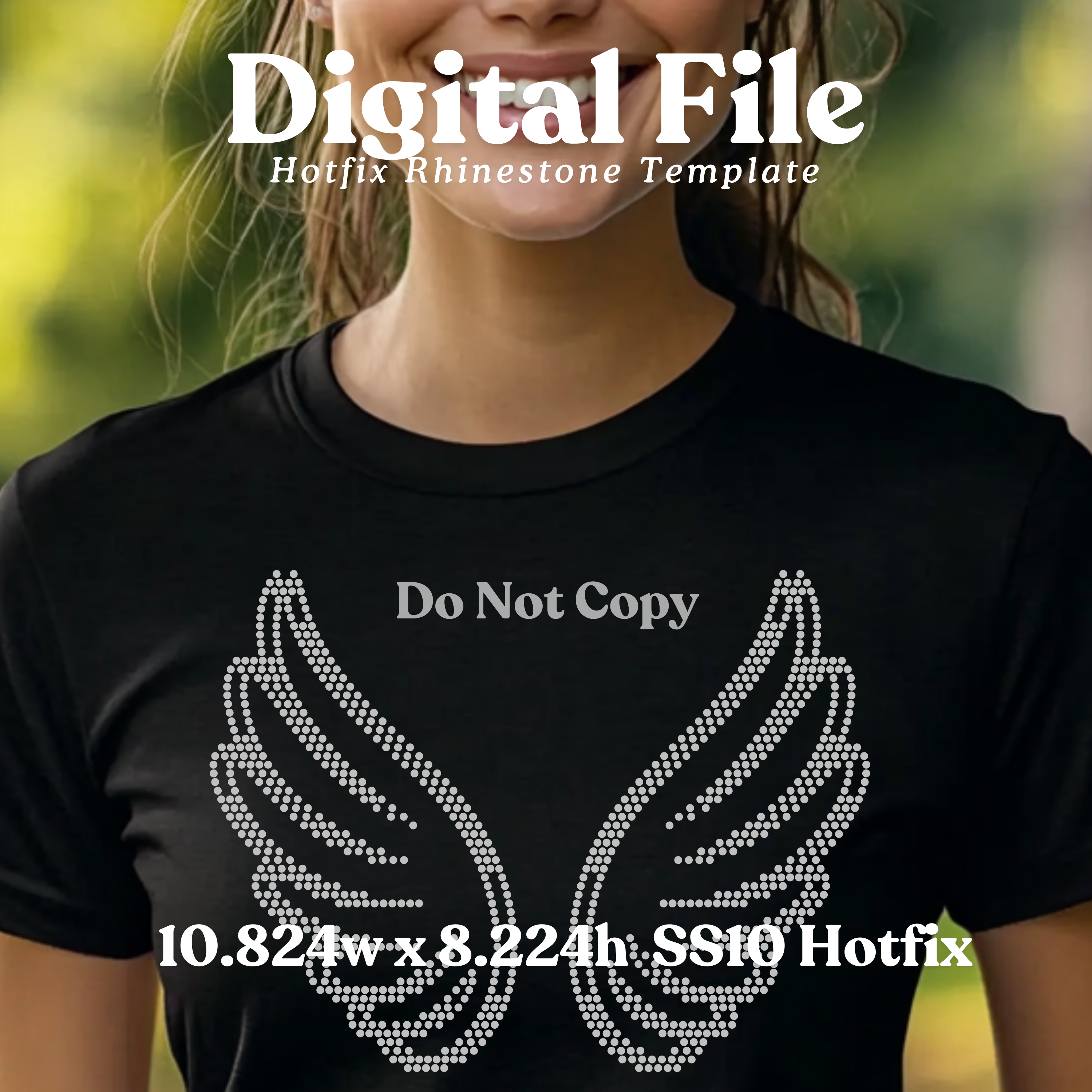 Angel Wings Rhinestone Template (Digital Download)