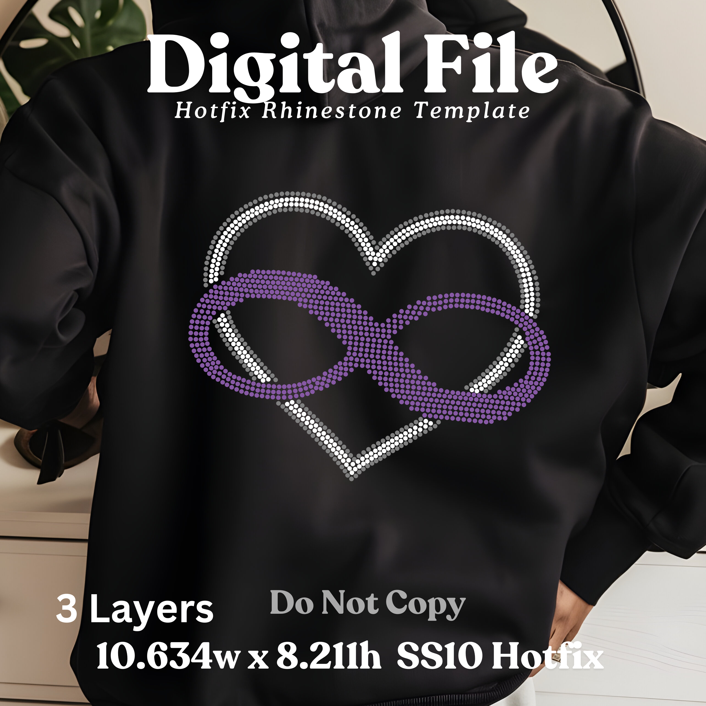 Infinity Heart Rhinestone Template (Digital Download)