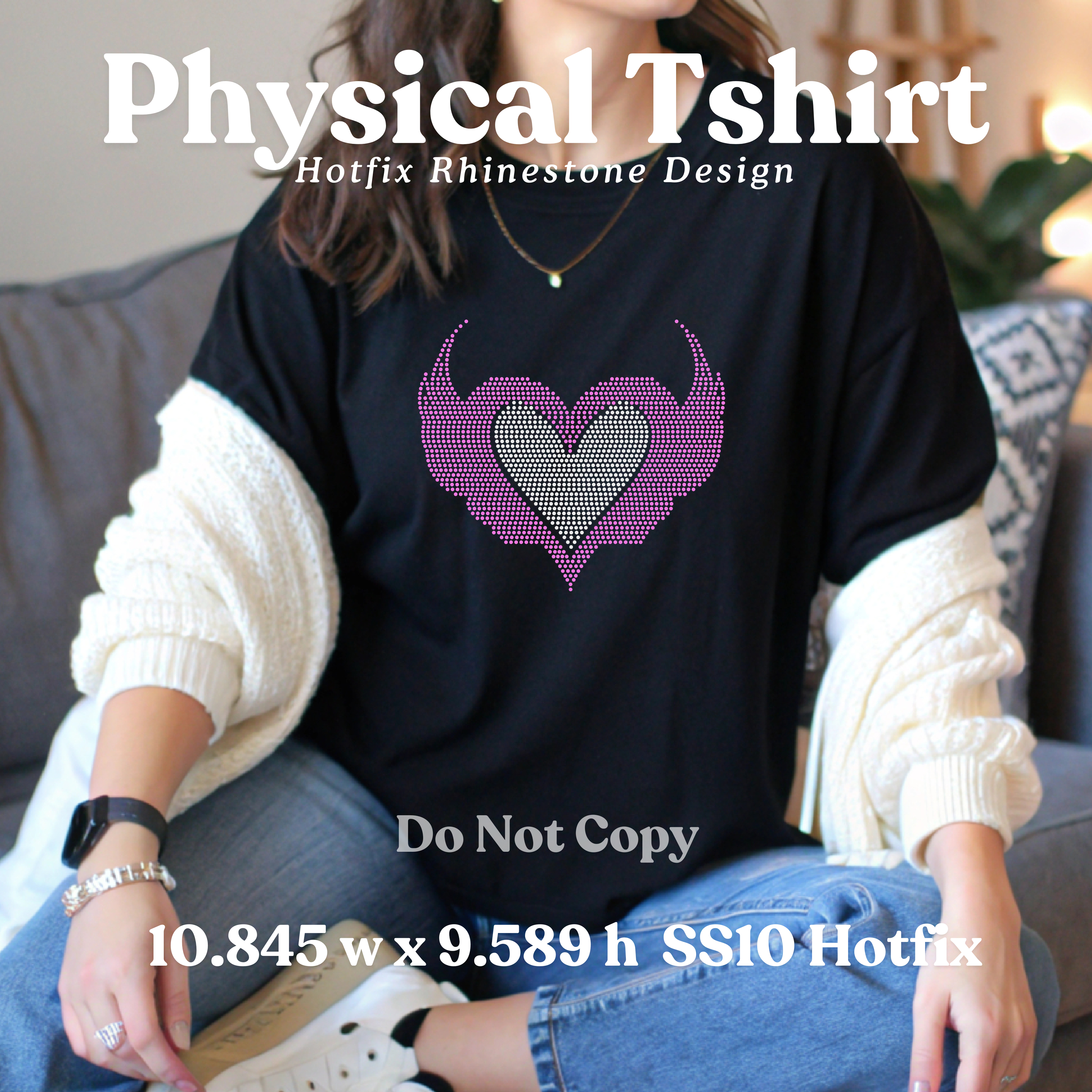 Heart Wings Rhinestone Template (Digital Download)