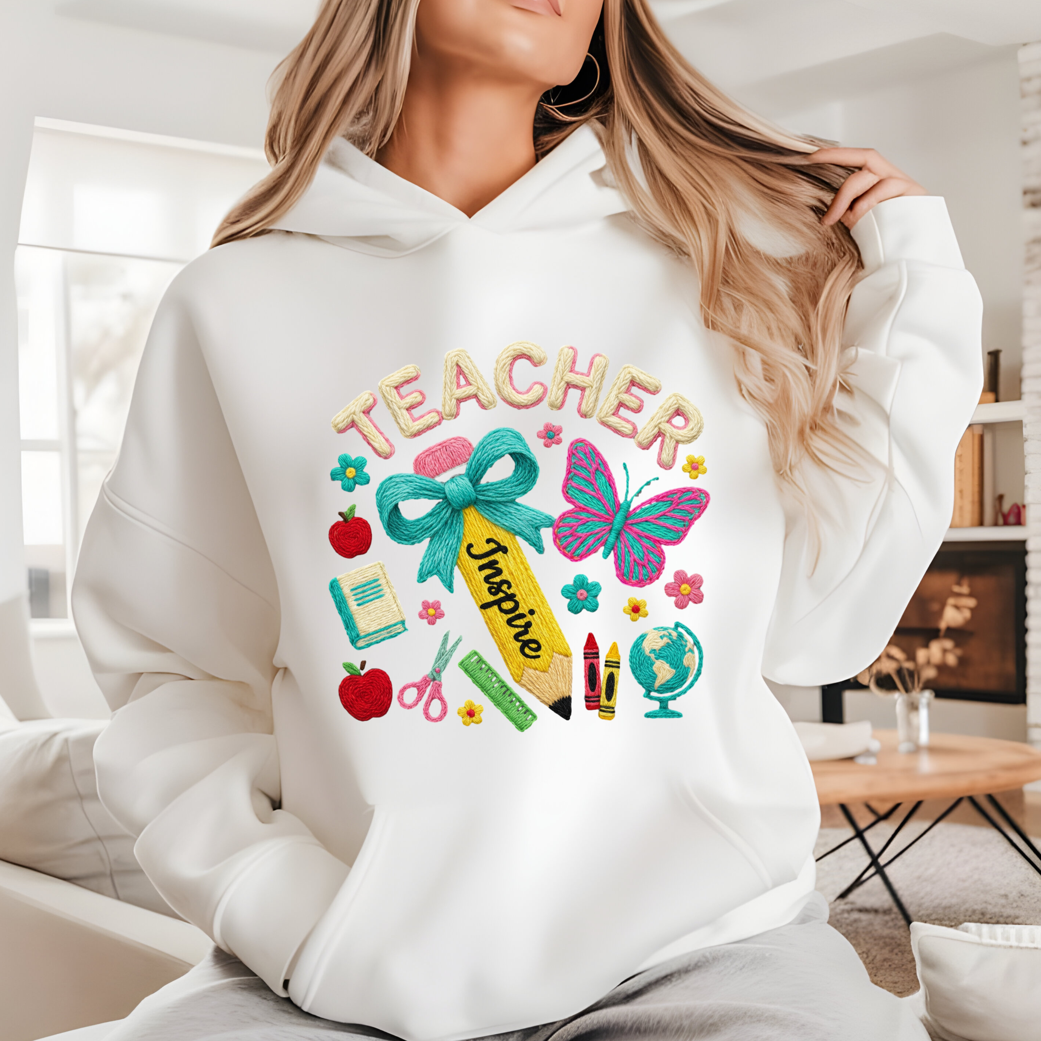 Faux Yarn Teacher Inspire DTF