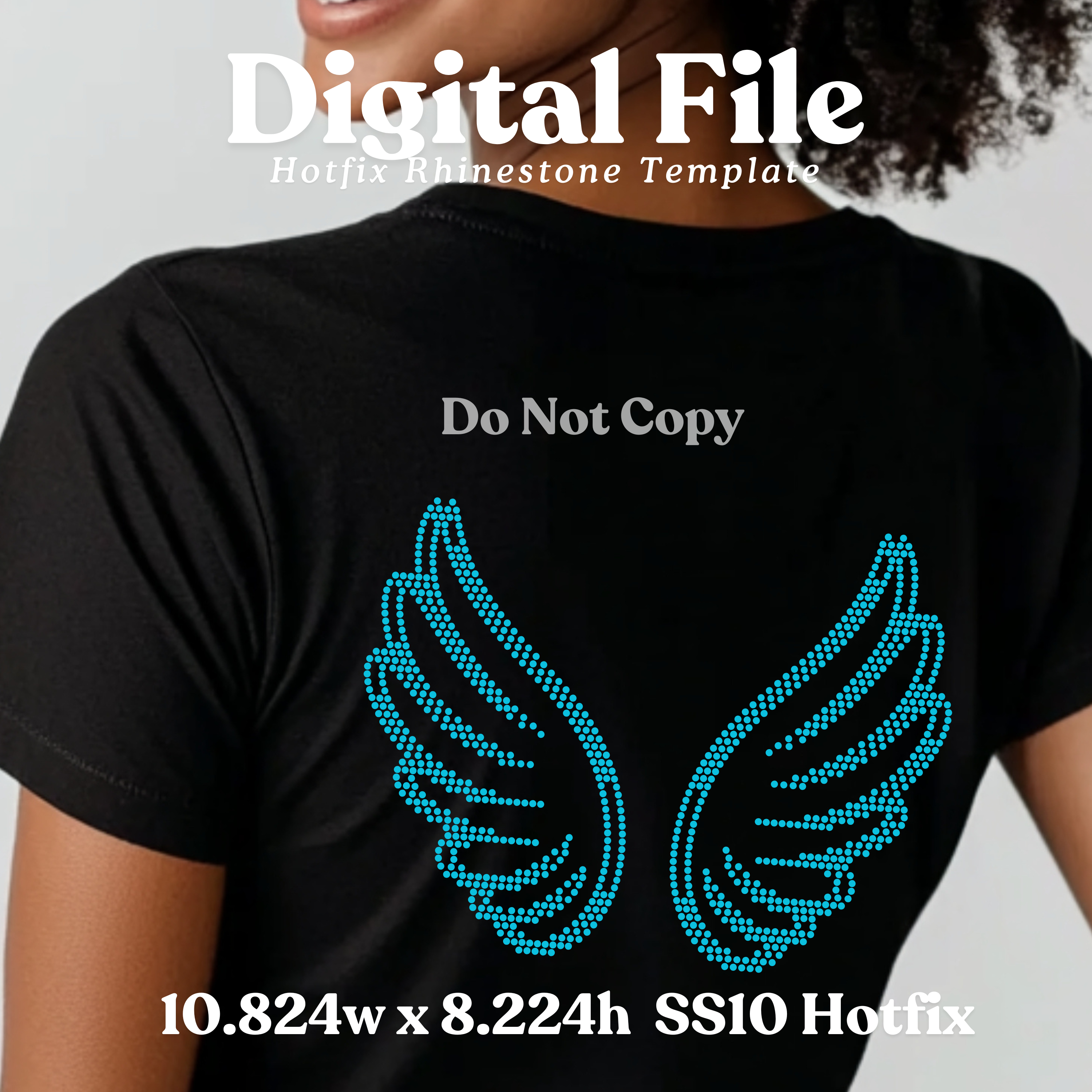 Angel Wings Rhinestone Template (Digital Download)