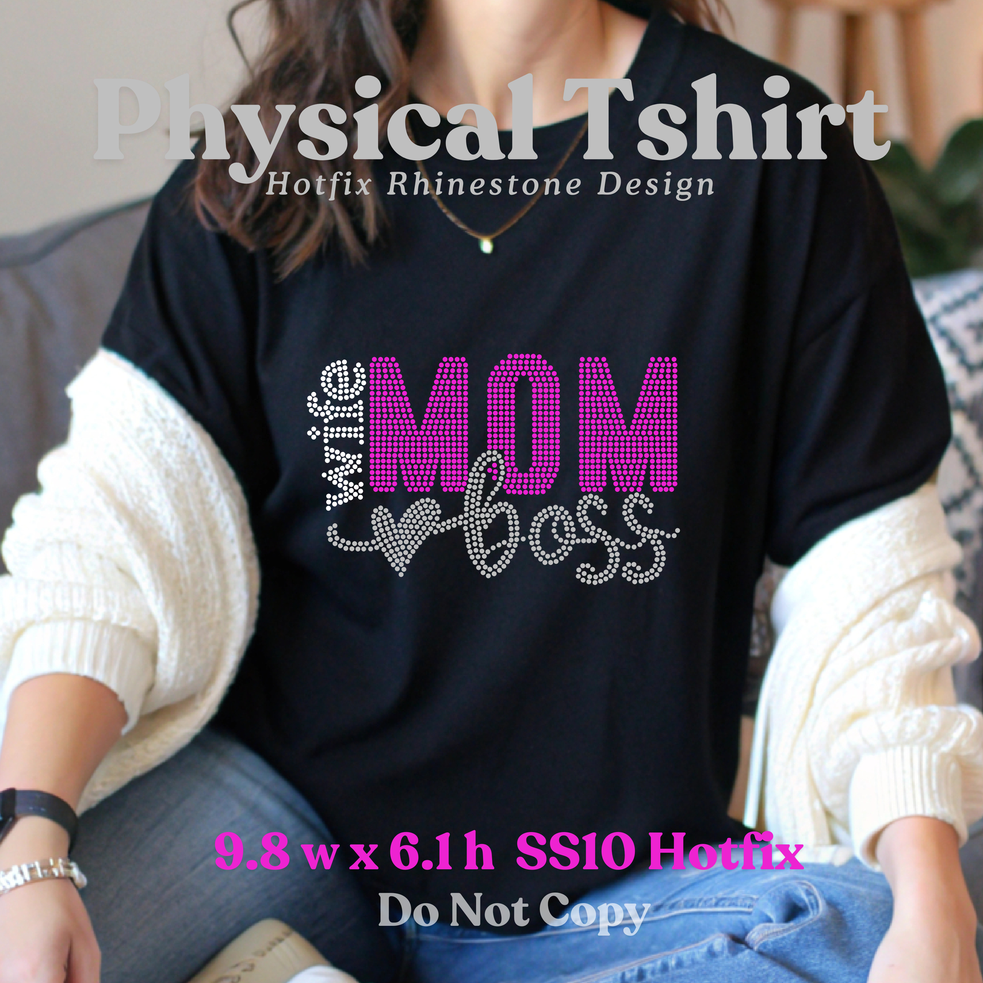 Wife. Mom. Boss. Rhinestone T-Shirt