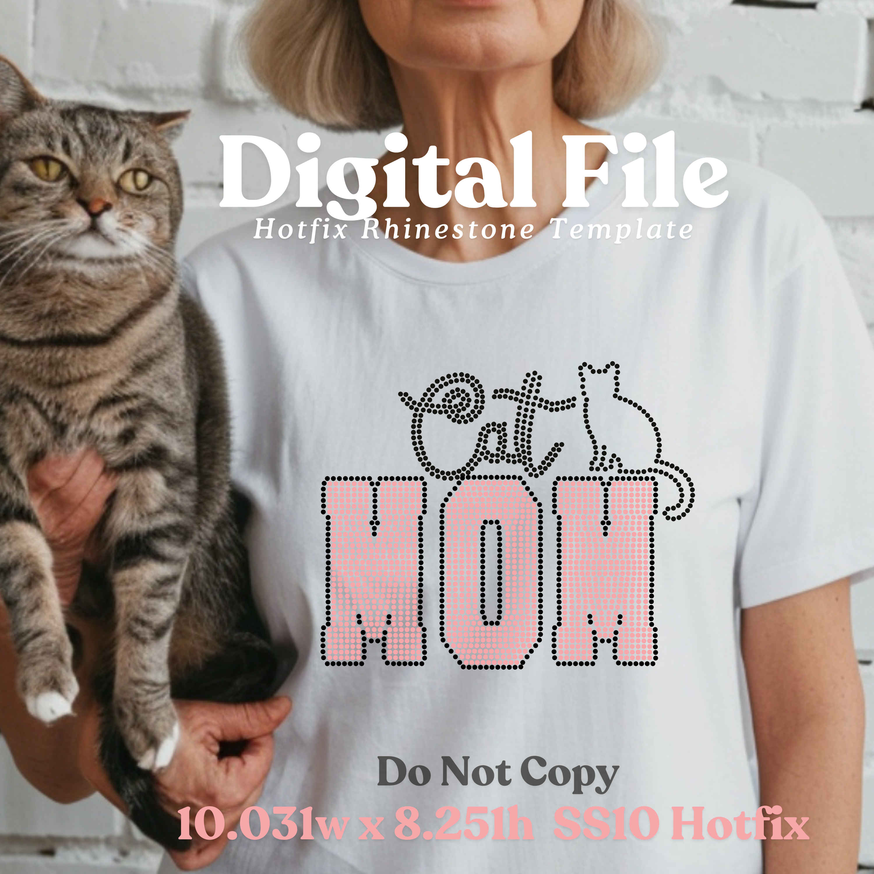 Cat Mom Rhinestone Template (Digital Download)