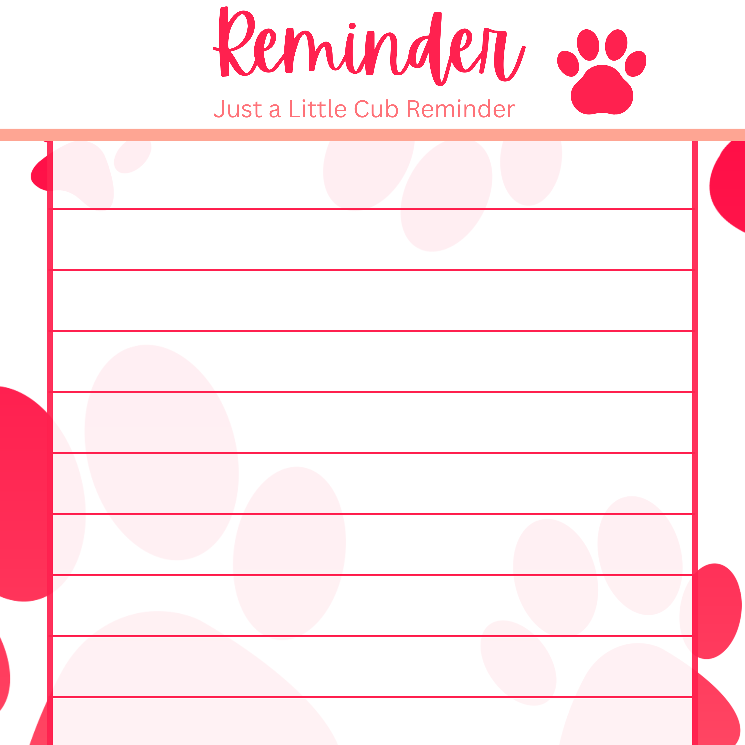 Cub Paw Notepad 3.25 x 8 Inches
