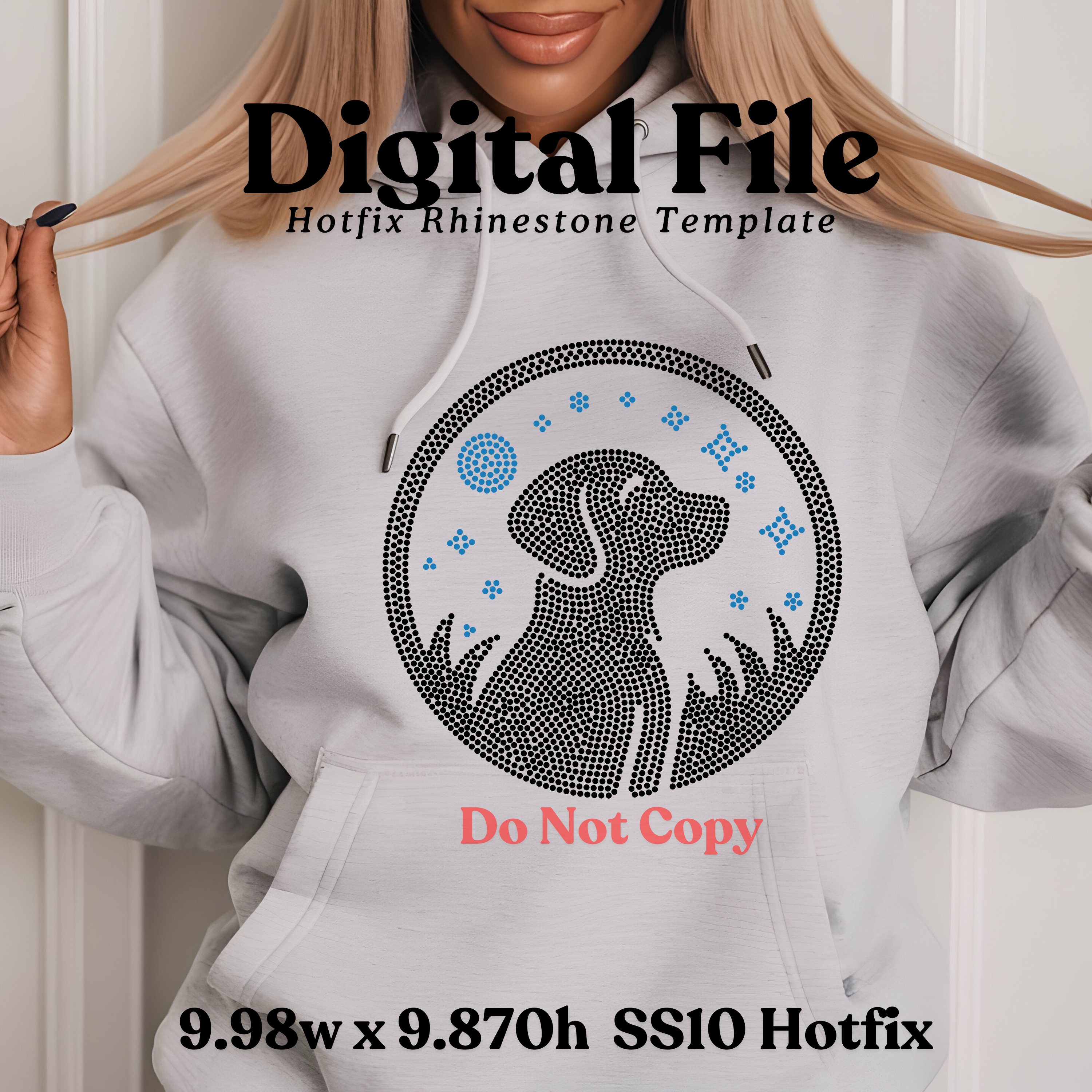Dog Silhouette Rhinestone Template (Digital Download)