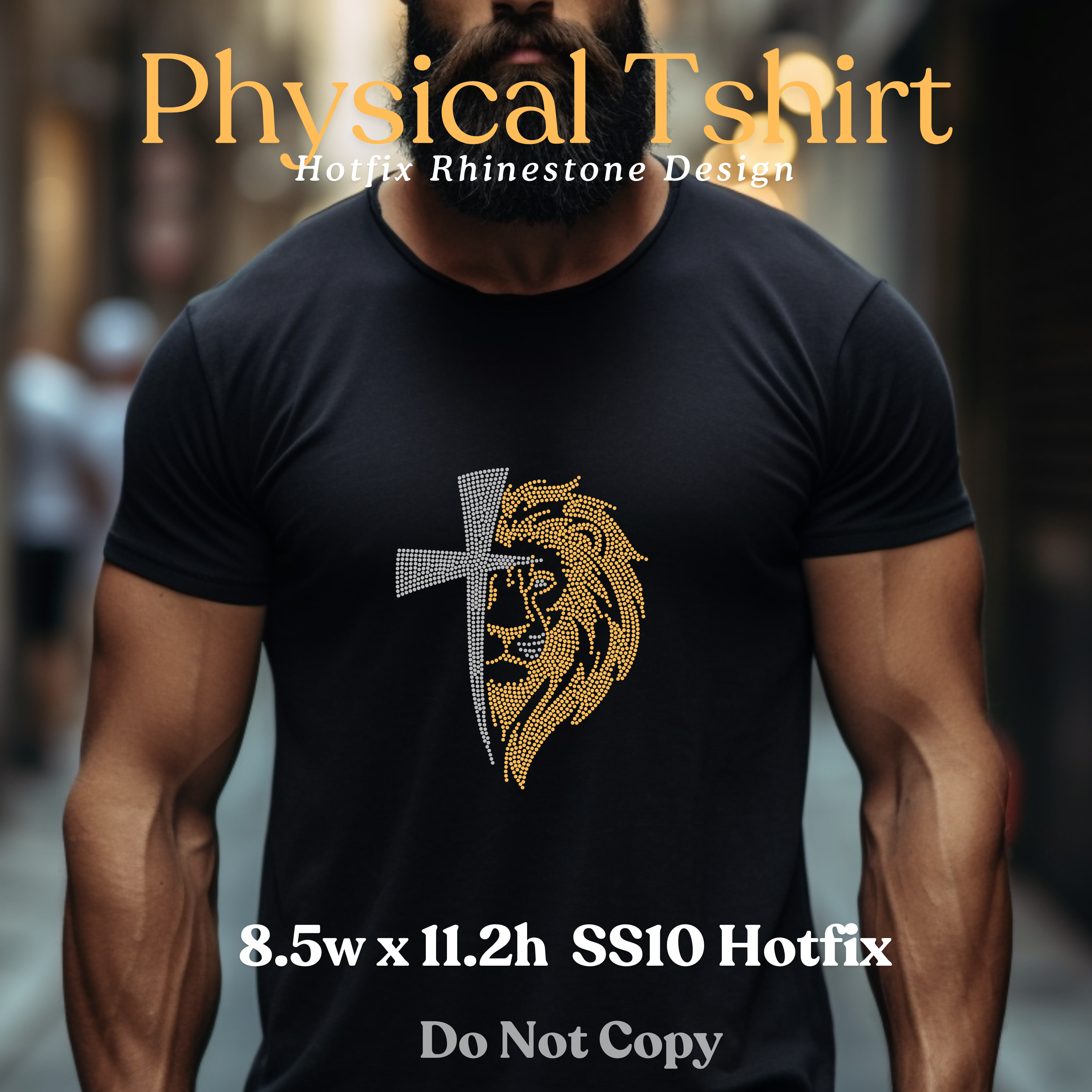 Lion & Cross Rhinestone T-Shirt