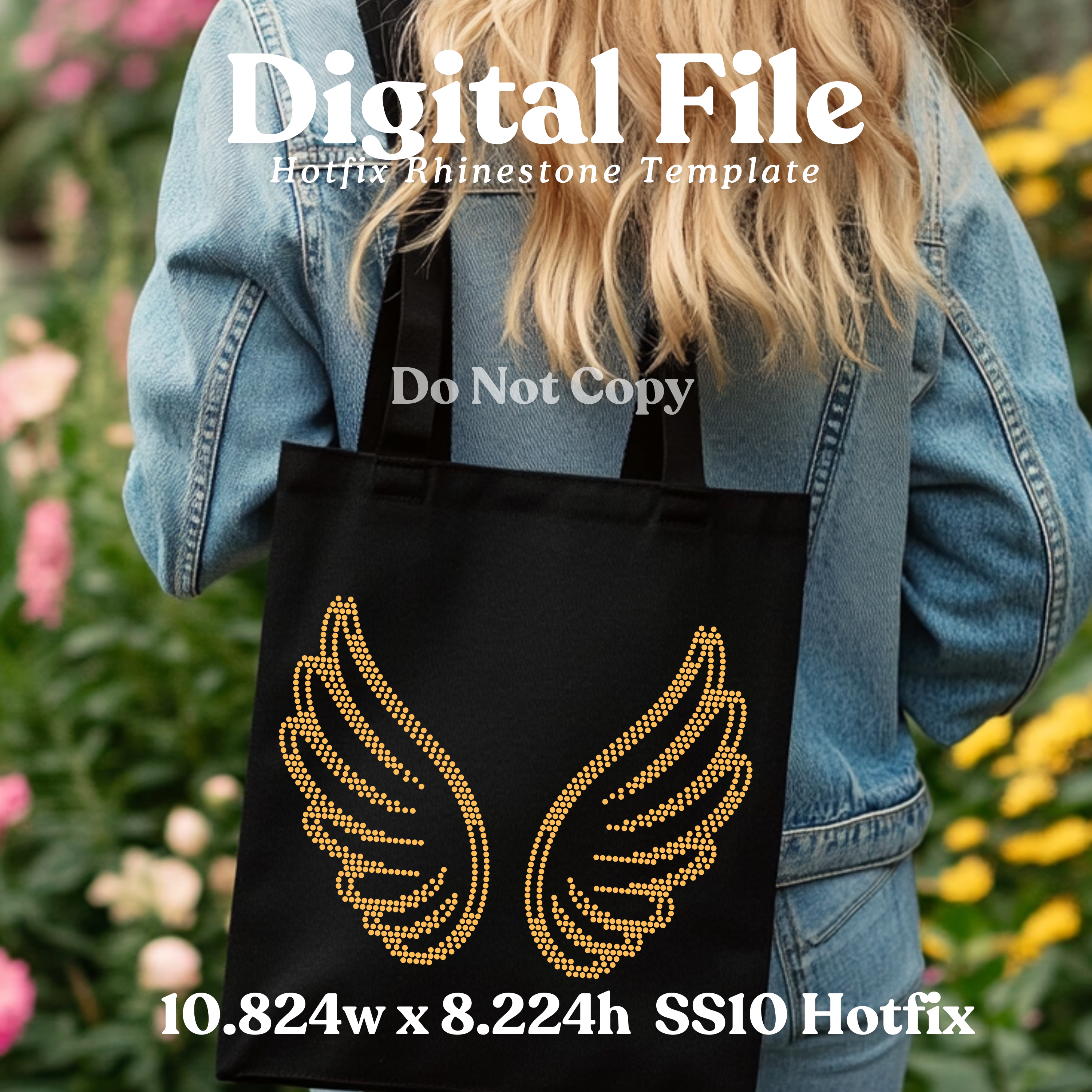Angel Wings Rhinestone Template (Digital Download)