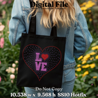 LOVE Heart Rhinestone Template (Digital Download)
