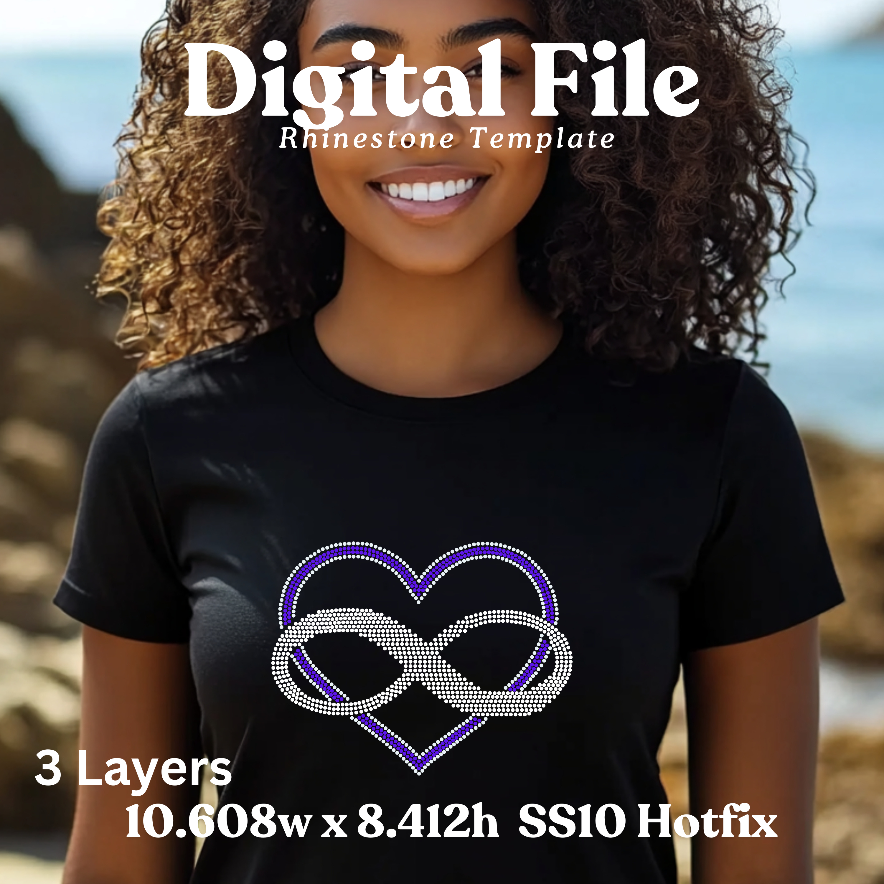 Infinity Heart Rhinestone Template (Digital Download)
