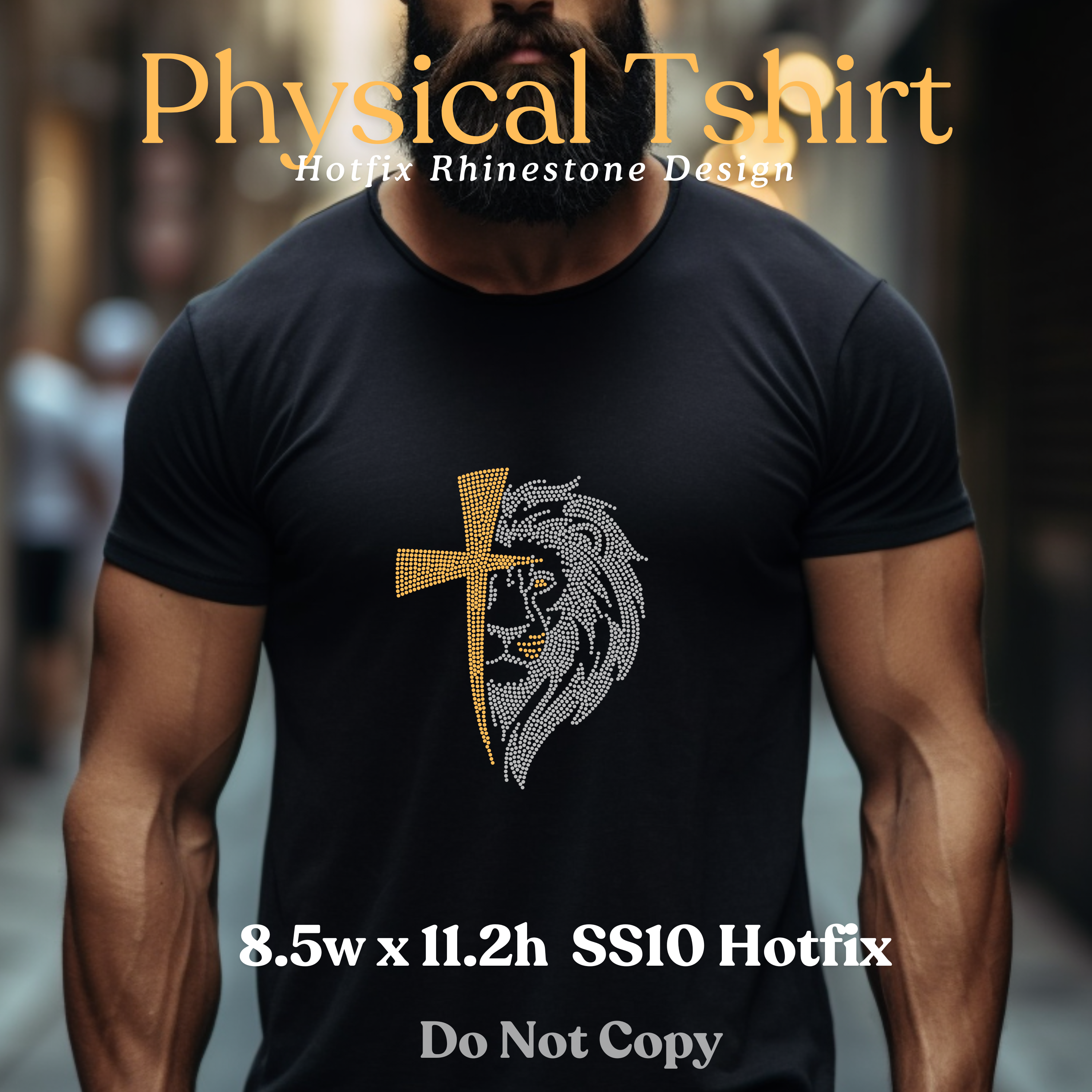 Lion & Cross Rhinestone T-Shirt