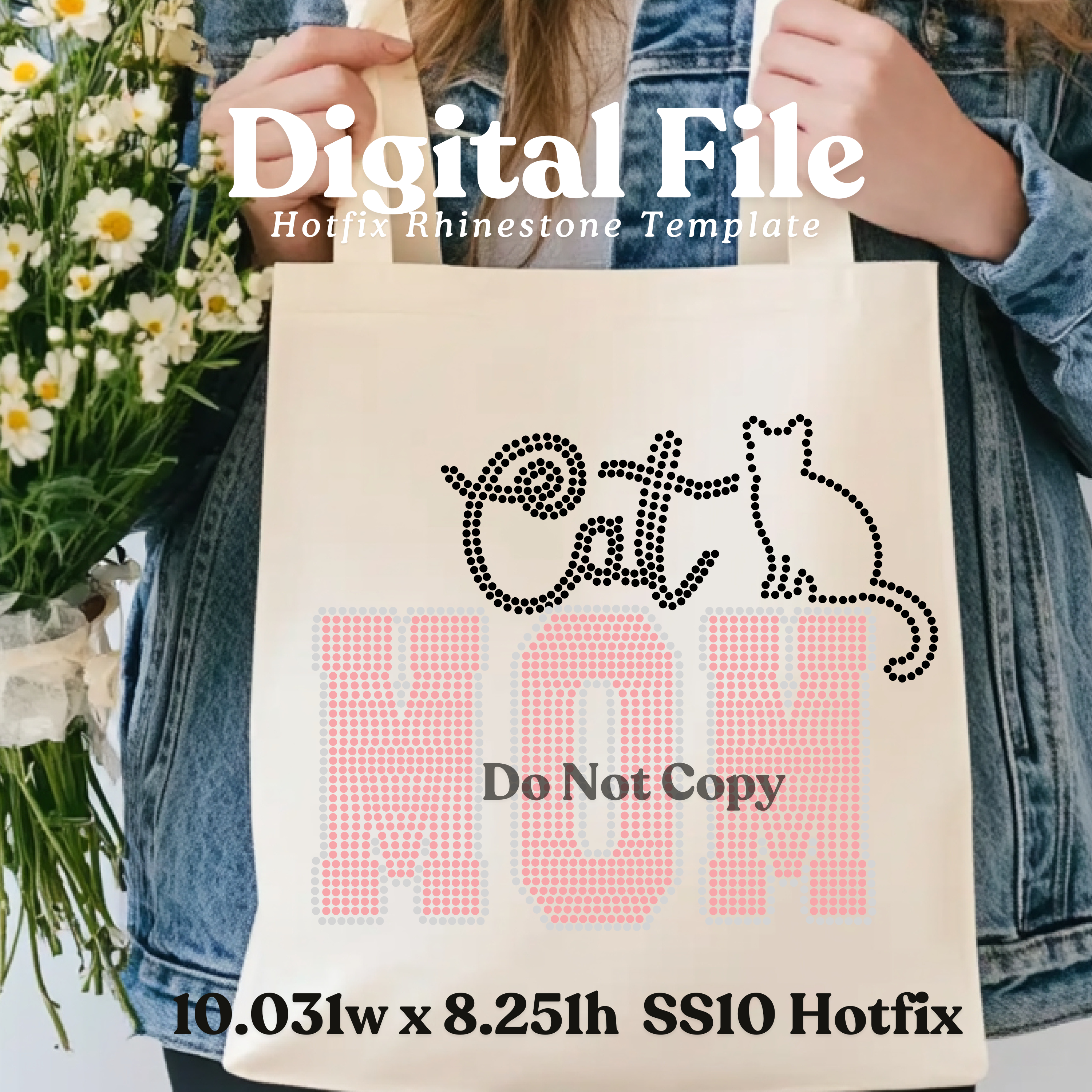 Cat Mom Rhinestone Template (Digital Download)