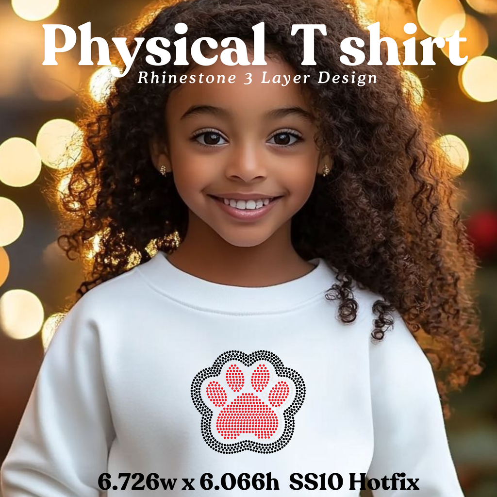 Youth/Small Paw Print Rhinestone T-Shirt