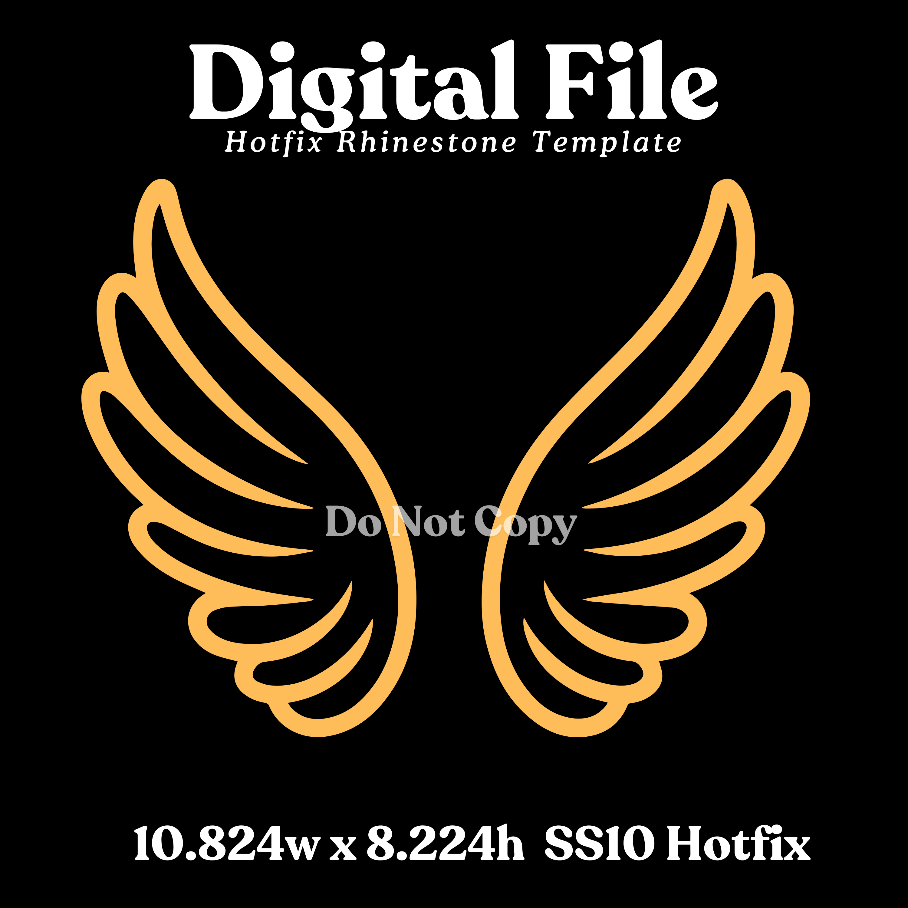 Angel Wings Rhinestone Template (Digital Download)
