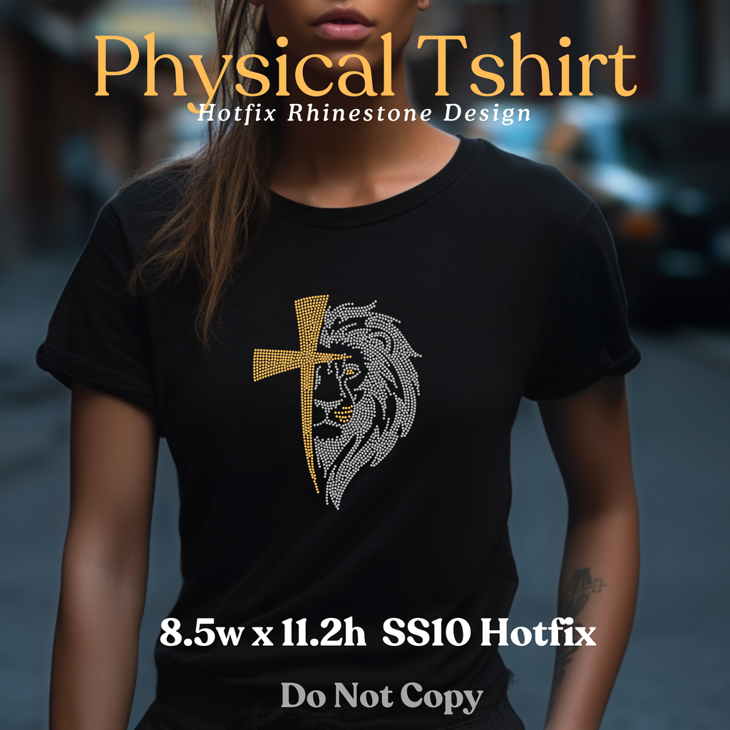 Lion & Cross Rhinestone T-Shirt