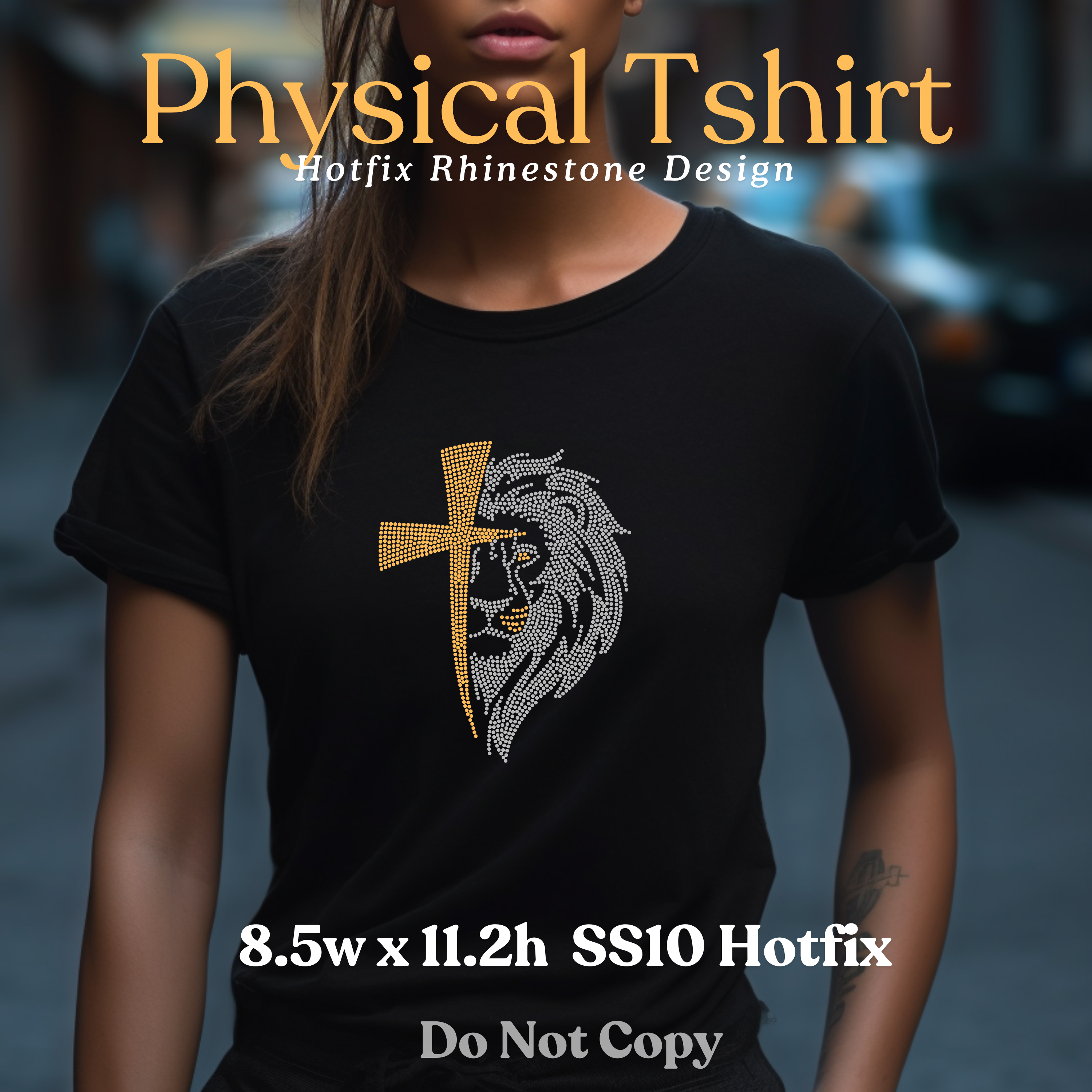 Lion & Cross Rhinestone T-Shirt