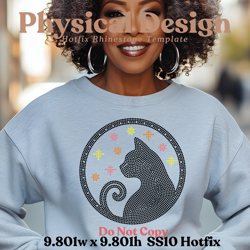 Cat/Kitten Skyline Rhinestone T-Shirt