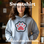Adult/Large Paw Print Rhinestone Sweatshirt