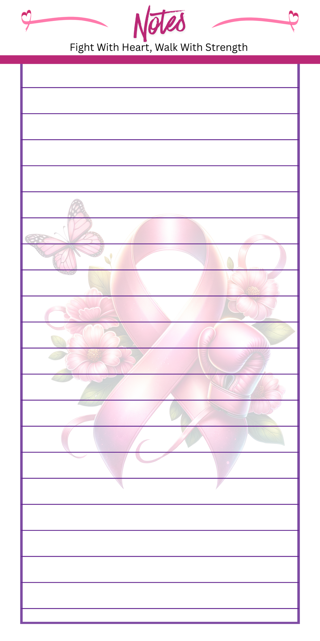 Cancer Fight With Heart 3.25 x 8 Inches