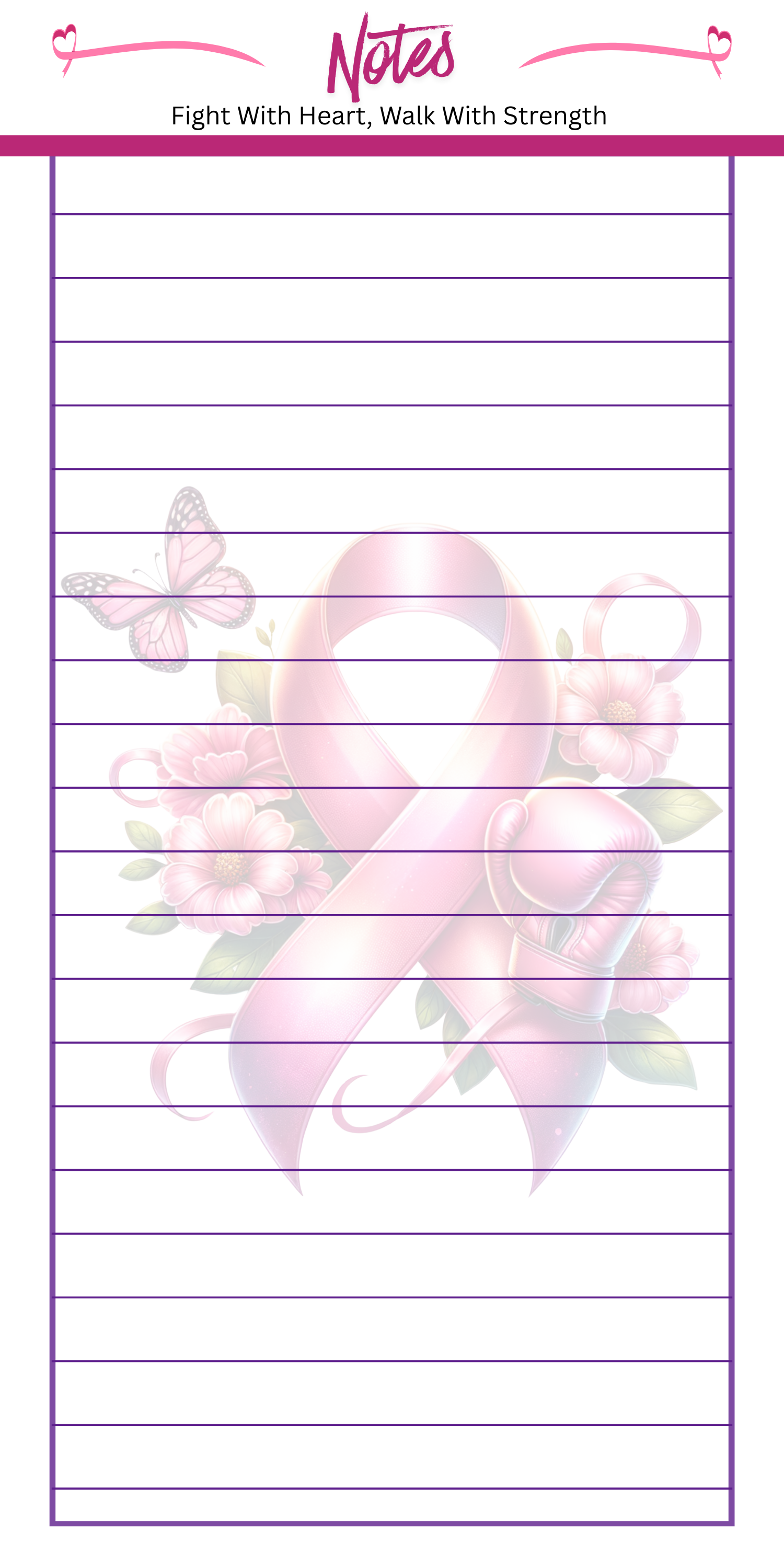 Cancer Fight With Heart 3.25 x 8 Inches