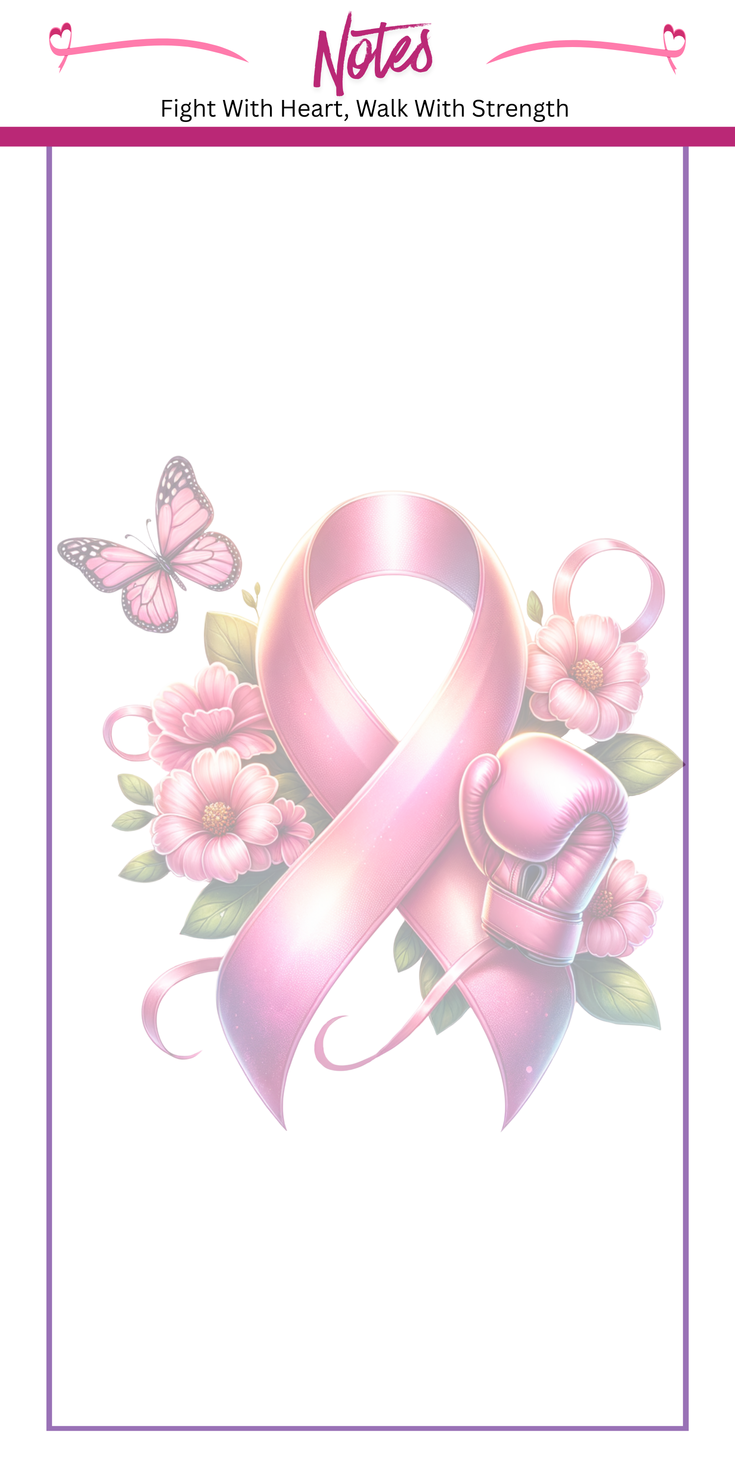 Cancer Fight With Heart 3.25 x 8 Inches