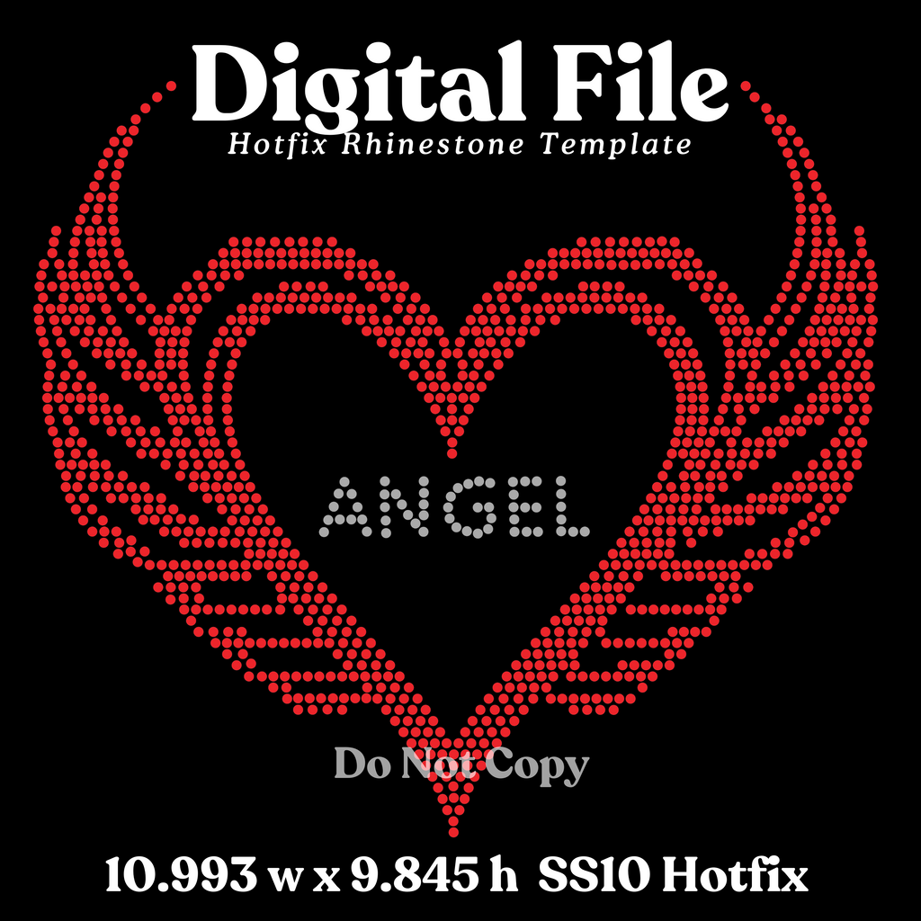 Angel Heart Rhinestone Template (Digital Download)