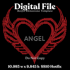 Angel Heart Rhinestone Template (Digital Download)