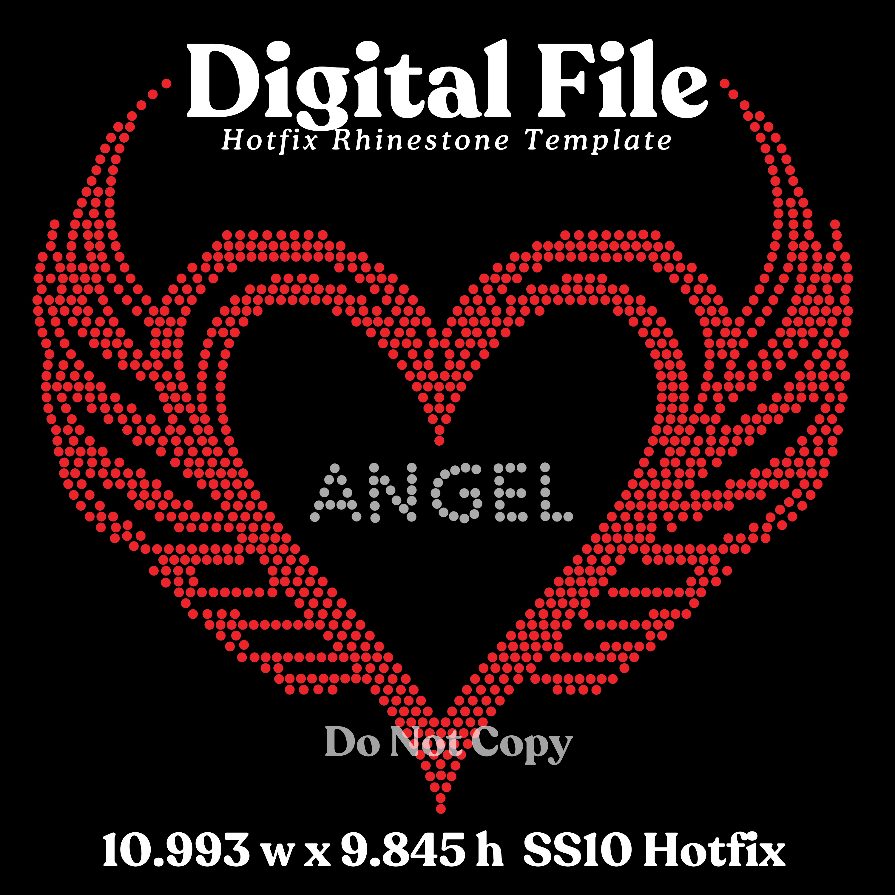 Angel Heart Rhinestone Template (Digital Download)