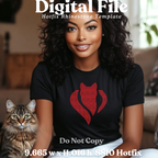 Heart Cat Rhinestone Template (Digital Download)