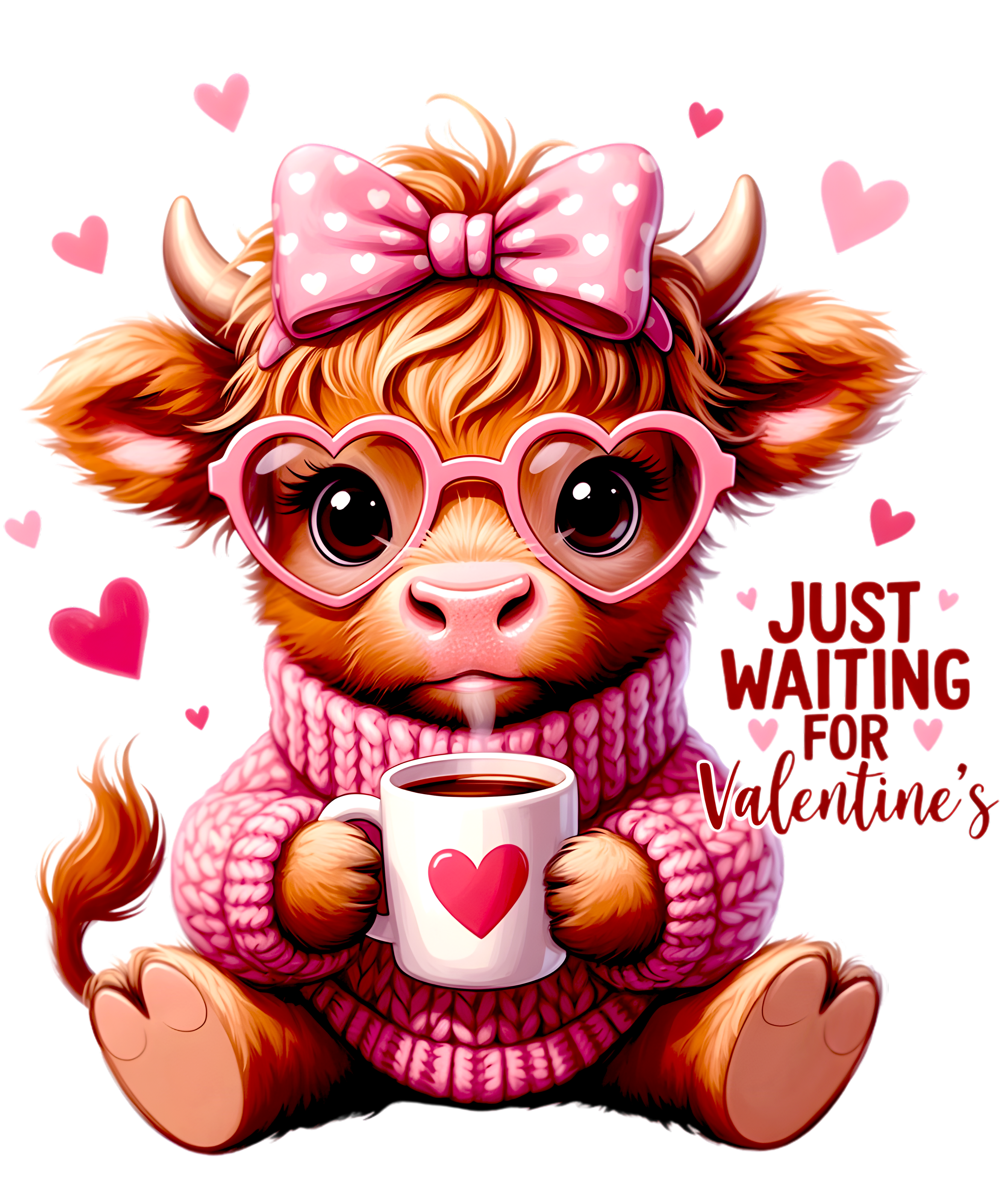 Highland Cow Valentine DTF