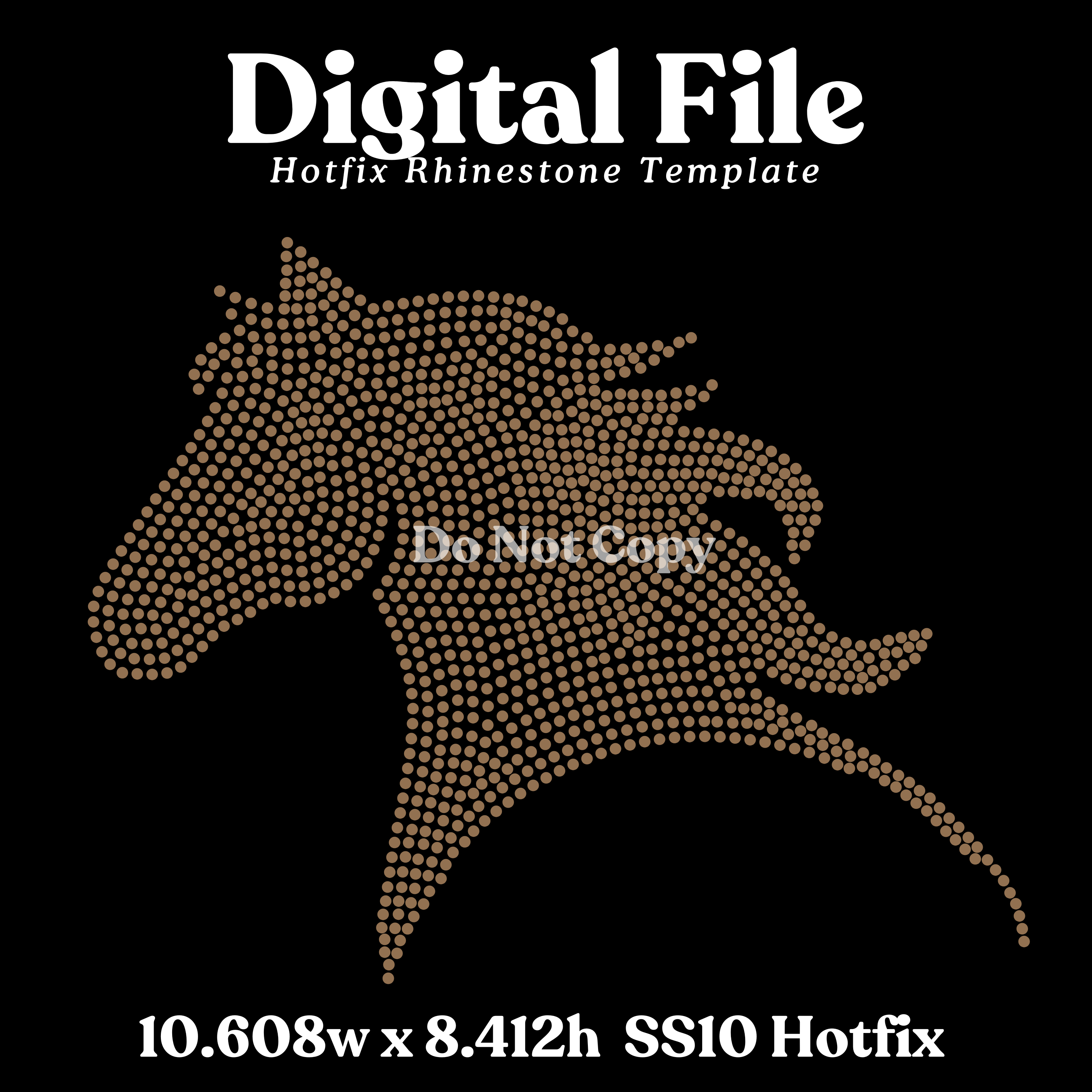 Horse Rhinestone Template (Digital Download)