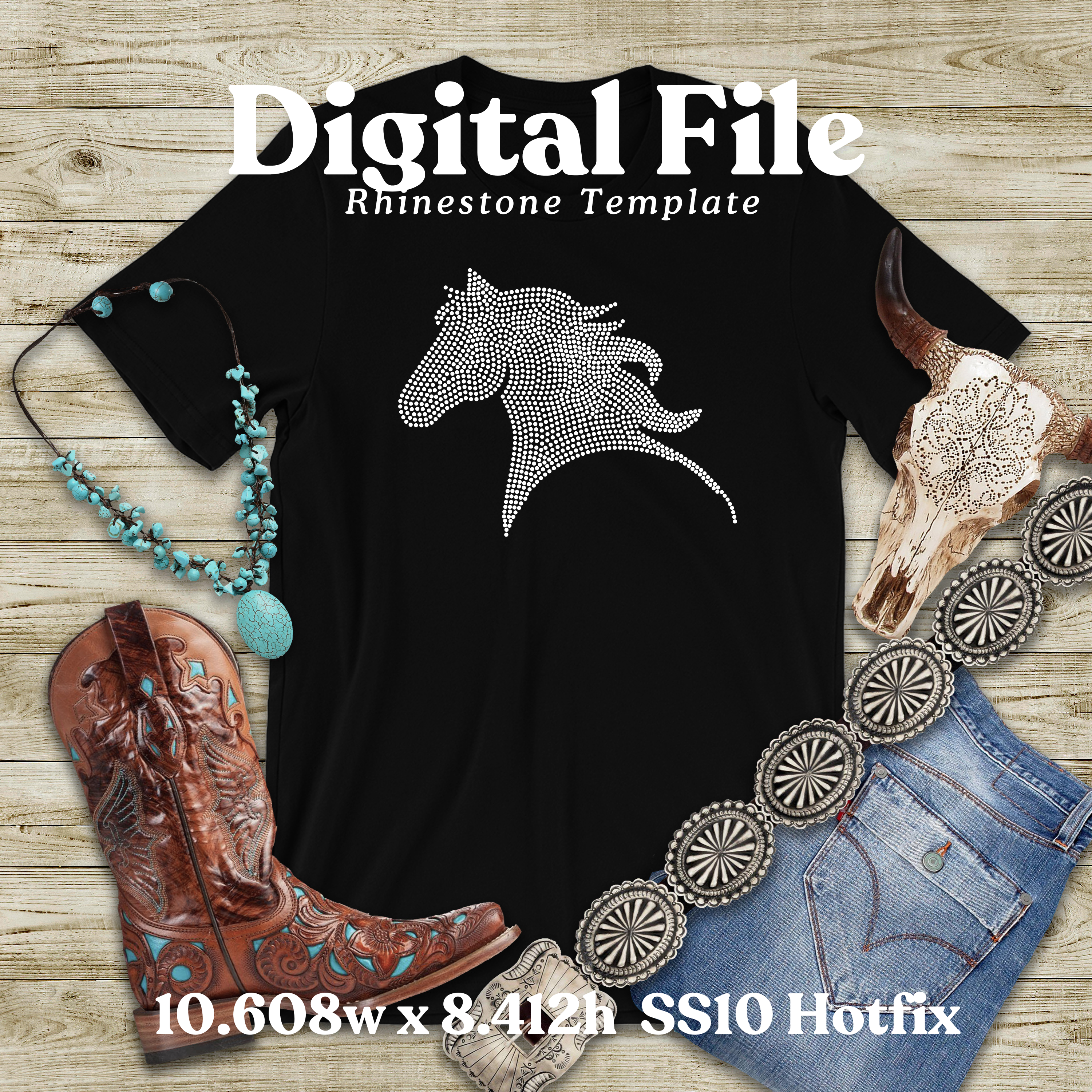Horse Rhinestone Template (Digital Download)