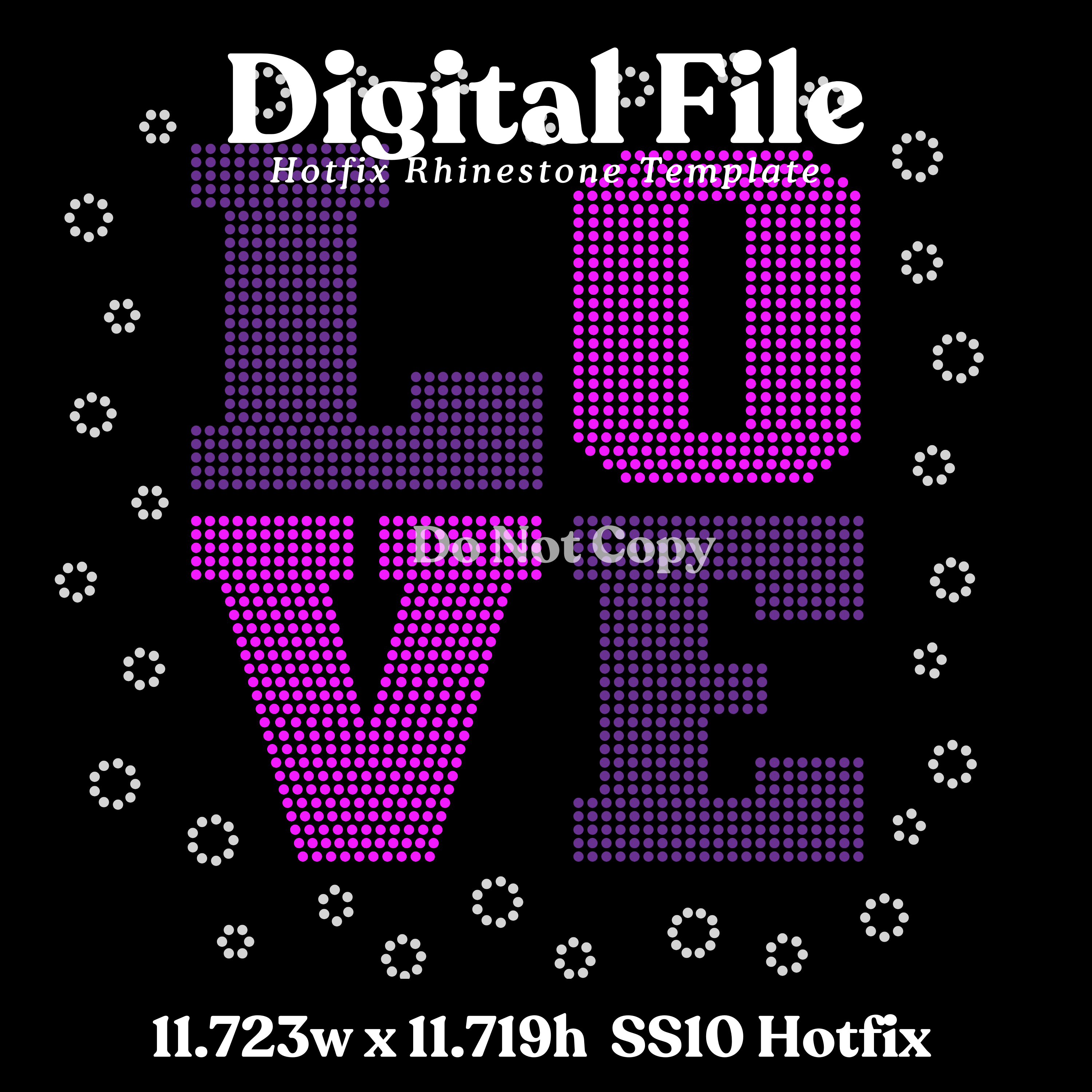 LOVE Rhinestone Template (Digital Download)