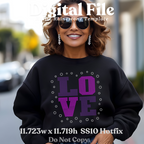 LOVE Rhinestone Template (Digital Download)
