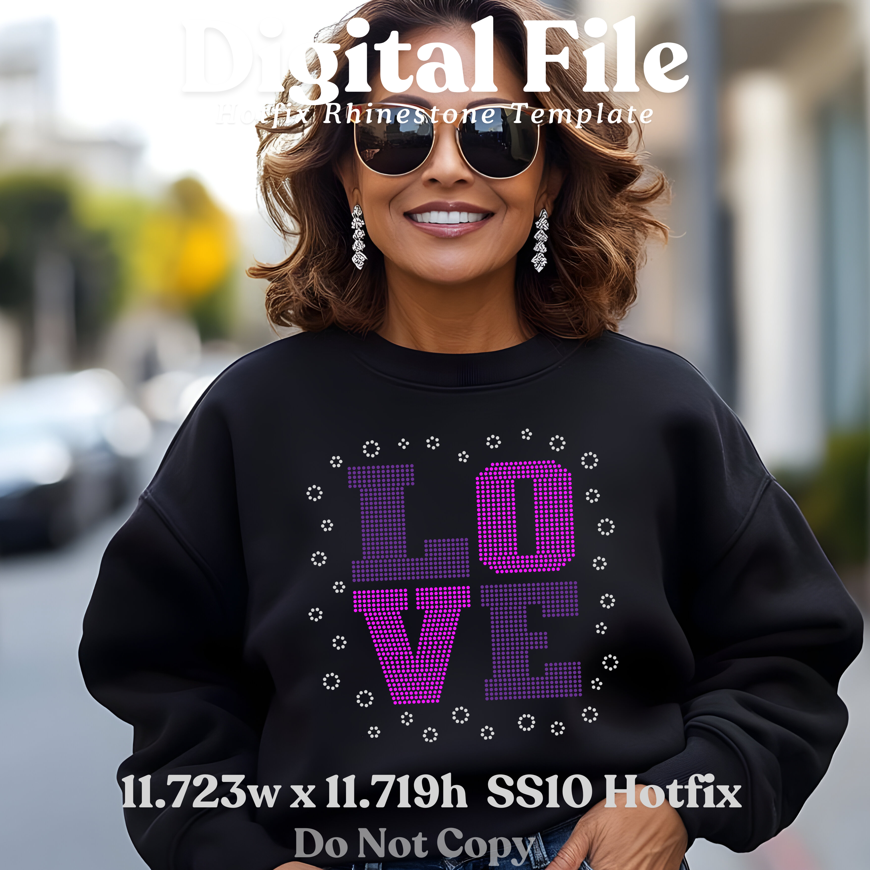 LOVE Rhinestone Template (Digital Download)