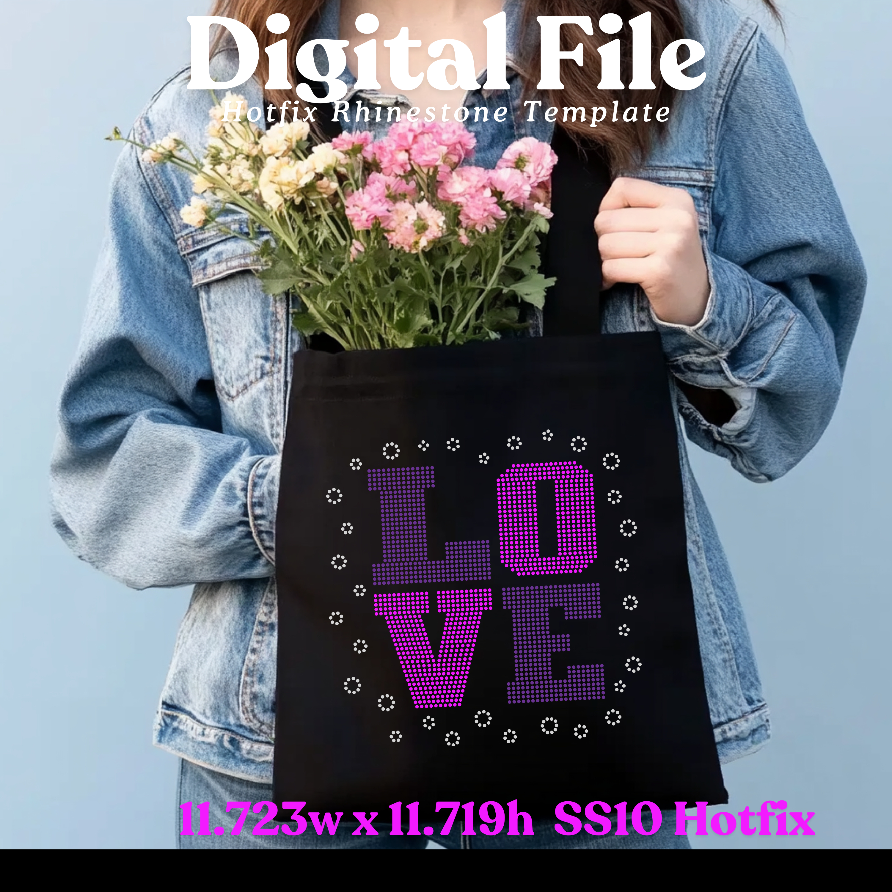 LOVE Rhinestone Template (Digital Download)