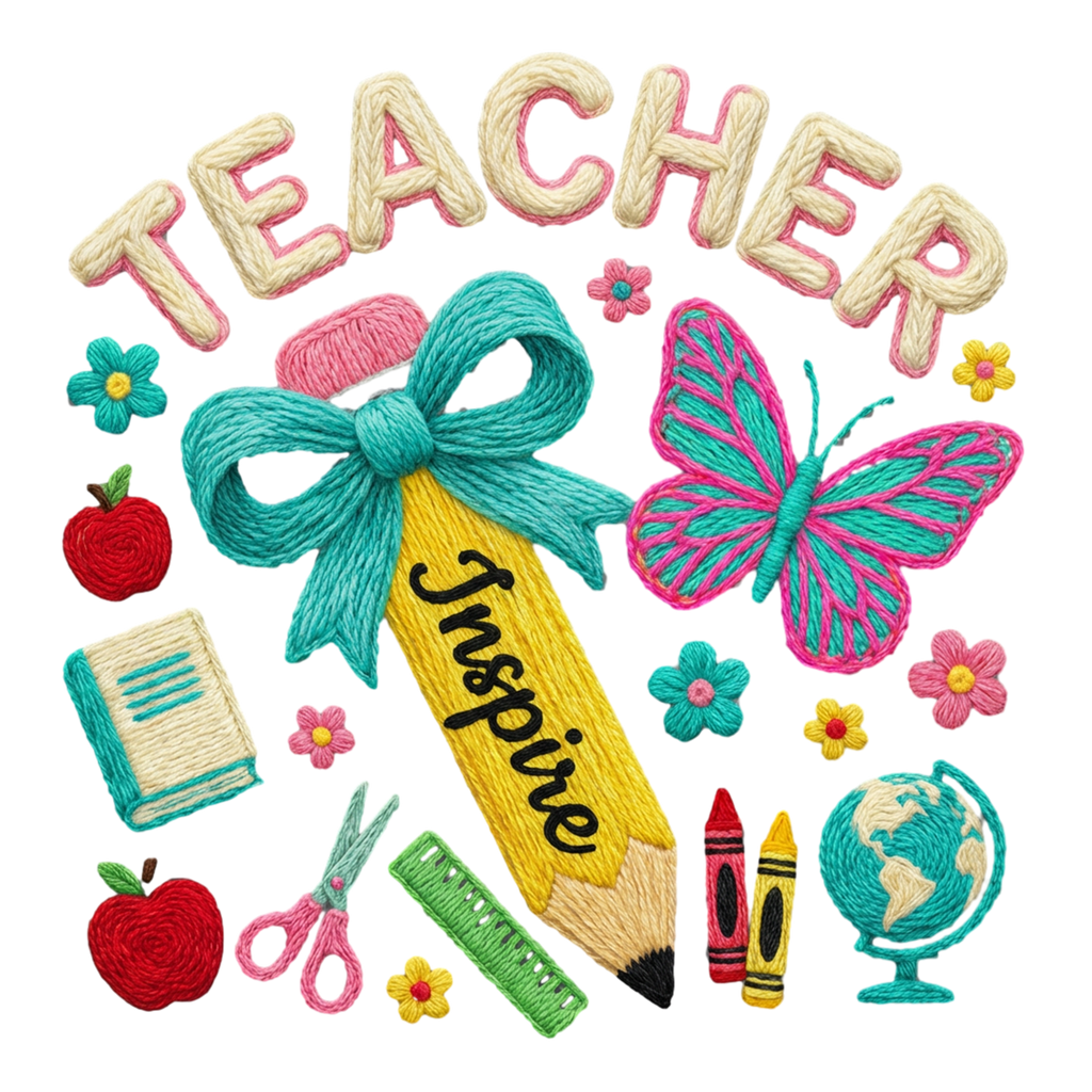 Faux Yarn Teacher Inspire DTF