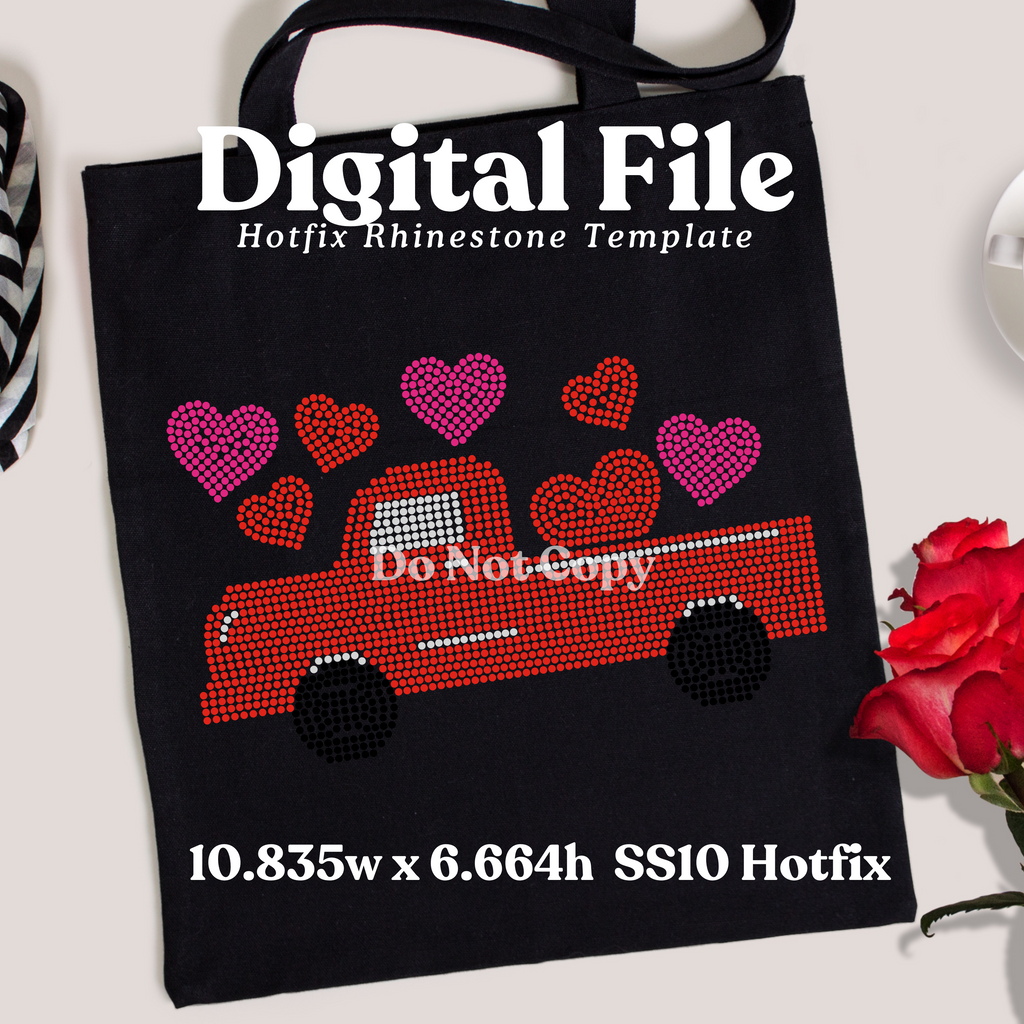 Valentine’s Truck Rhinestone Template (Digital Download)