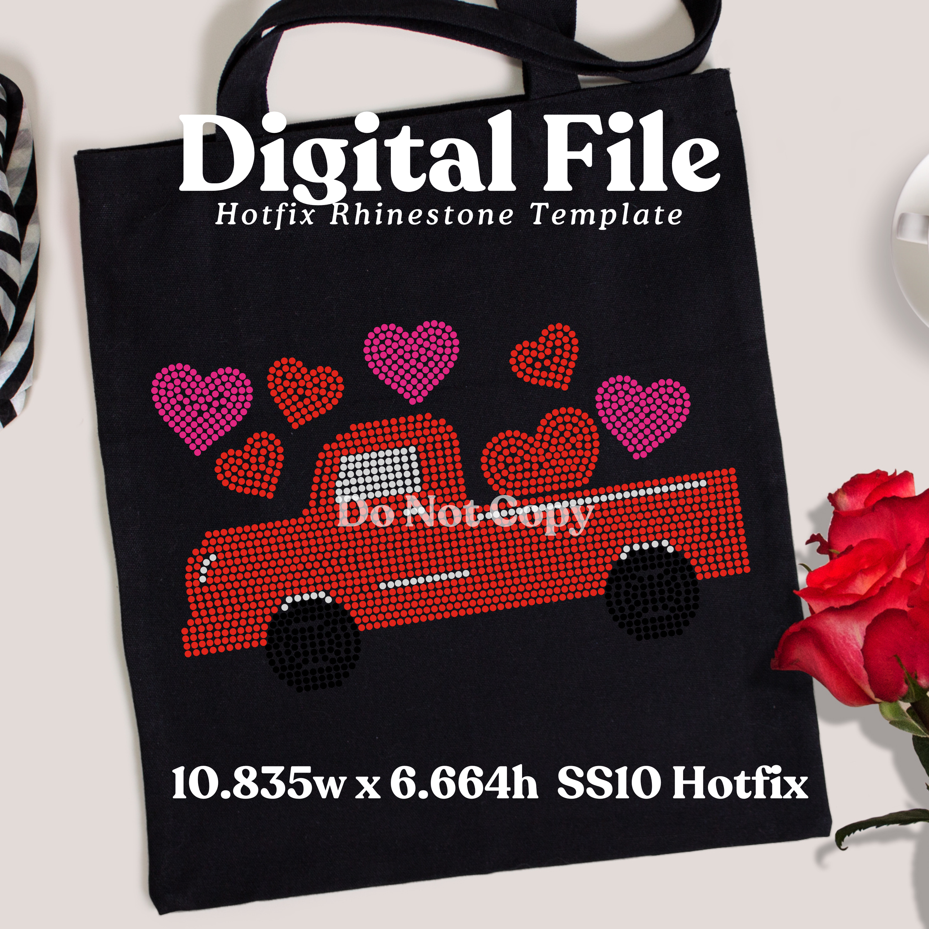 Valentine’s Truck Rhinestone Template (Digital Download)
